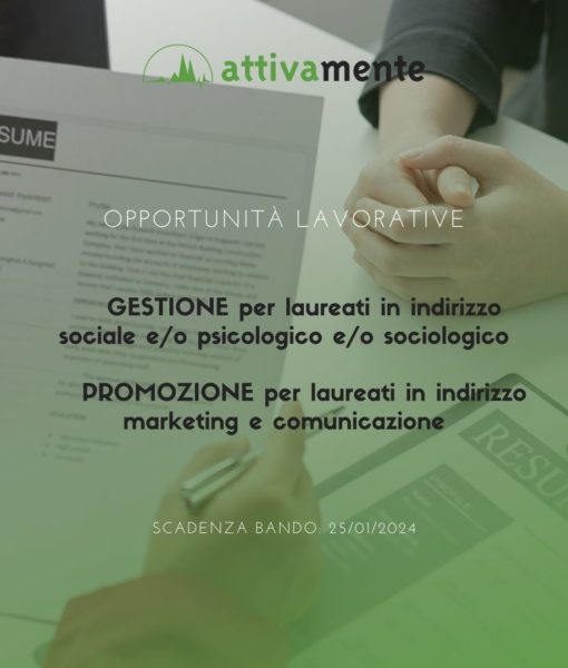 Opportunità lavorativa: Bando per il reclutamento di due neo laureati